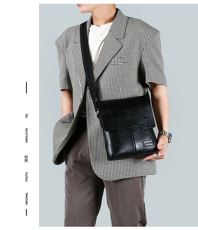 Marca de luxo do vintage sacos do mensageiro dos homens bolsa ombro couro masculino bolsa marrom preto saco lateral negócios crossbody saco para homem