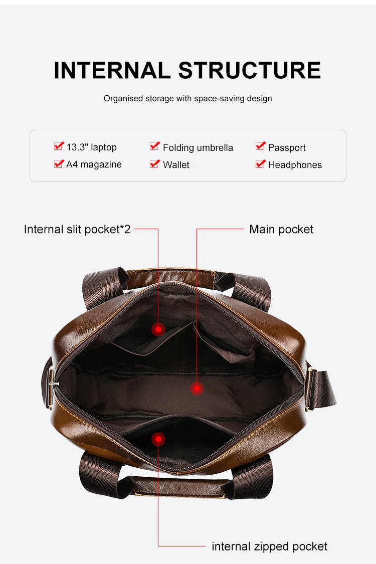 Westal Couro Genuíno Crossbody Messenger Bag, Sacos de Ombro dos homens, 13.3 "Laptop Pasta, Homem Bolsas, 8577