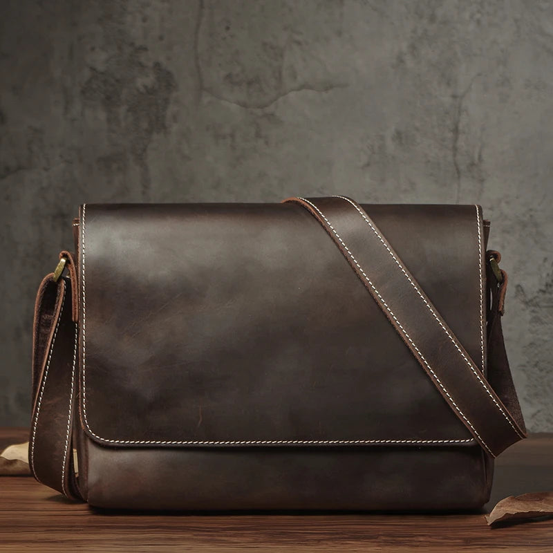 NUKA Couro Genuíno Bolsa de Ombro Retro Original Couro Horizontal Crossbody Deluxe Flap Messenger Bags Para 11 Polegada Ipad