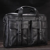 Pasta de couro genuíno de alta qualidade para homens, bolsa de negócios, couro crazy horse, grande, 17 polegadas, bolsa para laptop, porta-pasta masculina, estojo de escritório