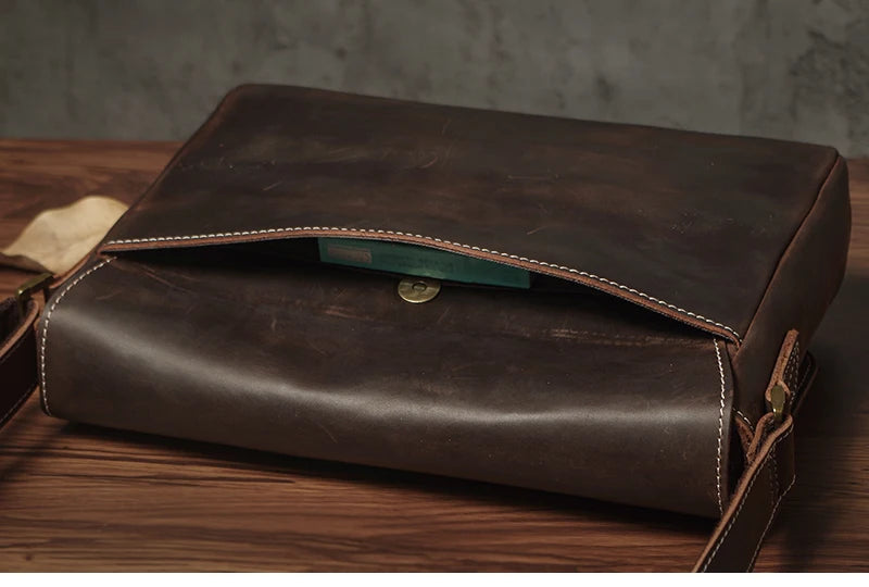 NUKA Couro Genuíno Bolsa de Ombro Retro Original Couro Horizontal Crossbody Deluxe Flap Messenger Bags Para 11 Polegada Ipad