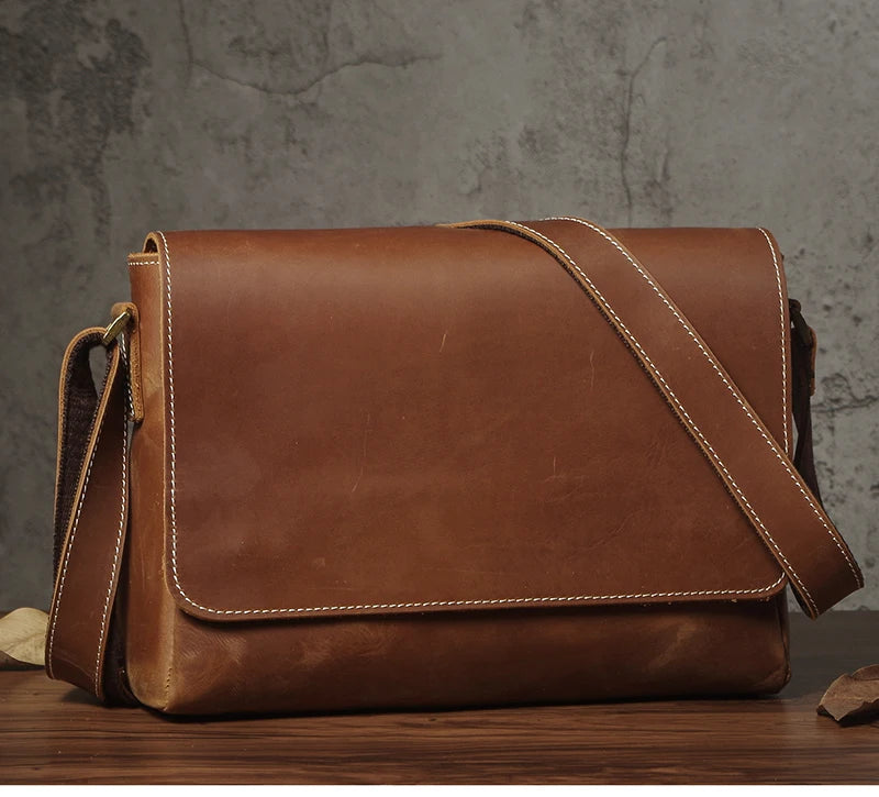NUKA Couro Genuíno Bolsa de Ombro Retro Original Couro Horizontal Crossbody Deluxe Flap Messenger Bags Para 11 Polegada Ipad