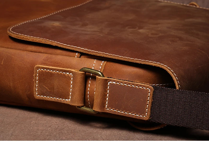 Guro bolsa de ombro de couro genuíno dos homens do vintage clássico aleta sacos do mensageiro maior qualidade luxo crossbody para 12 Polegada ipad