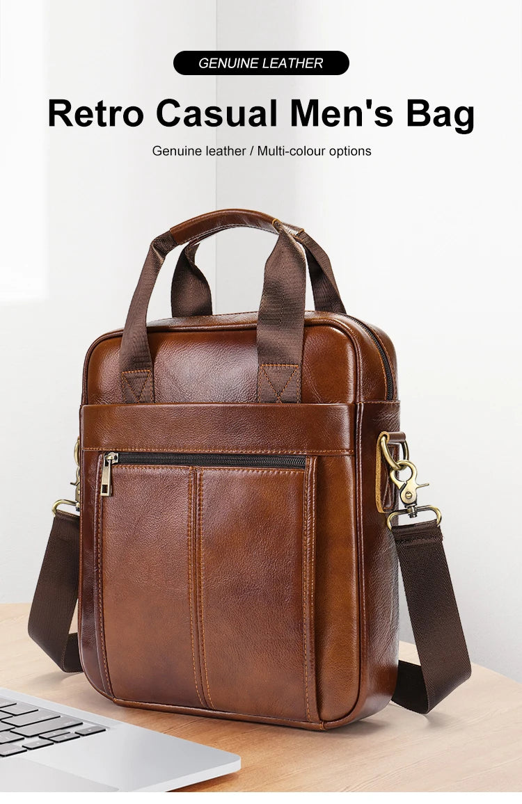 Westal Couro Genuíno Crossbody Messenger Bag, Sacos de Ombro dos homens, 13.3 "Laptop Pasta, Homem Bolsas, 8577