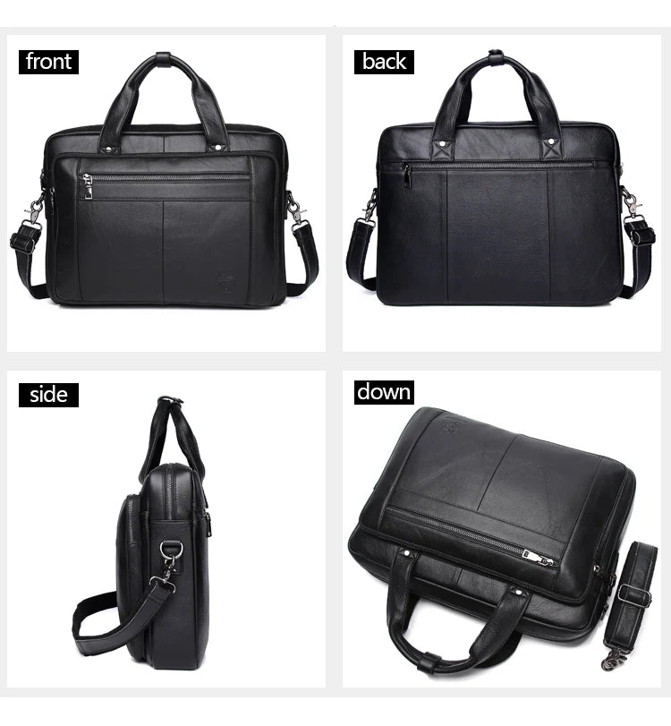 Schlatum pastas de negócios de couro genuíno preto para homens bolsas de luxo portátil maleta sacos 16 polegada saco do computador escritório