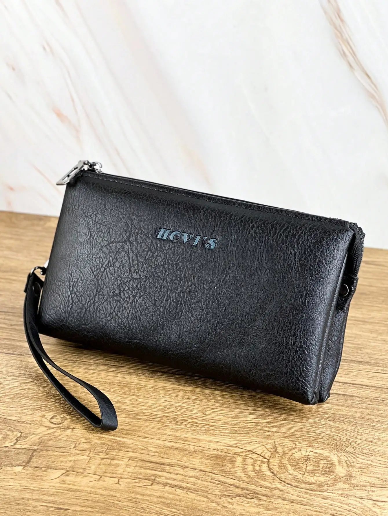 Moda simples retro masculino bolsa de embreagem carteira negócios grande capacidade saco de embreagem duplo compartimento zíper longo carteira saco de embreagem