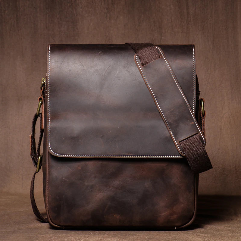 Guro bolsa de ombro de couro genuíno dos homens do vintage clássico aleta sacos do mensageiro maior qualidade luxo crossbody para 12 Polegada ipad