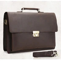 Pasta de couro genuíno de alta qualidade para homens, bolsa de negócios, couro crazy horse, grande, 17 polegadas, bolsa para laptop, porta-pasta masculina, estojo de escritório