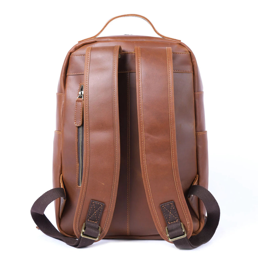 Mochila Vintage de Couro Genuíno S.WORKER, Bolsa para Laptop, Couro Crazy-horse, Mochila Escolar, Bolsa de Viagem para Fim de Semana