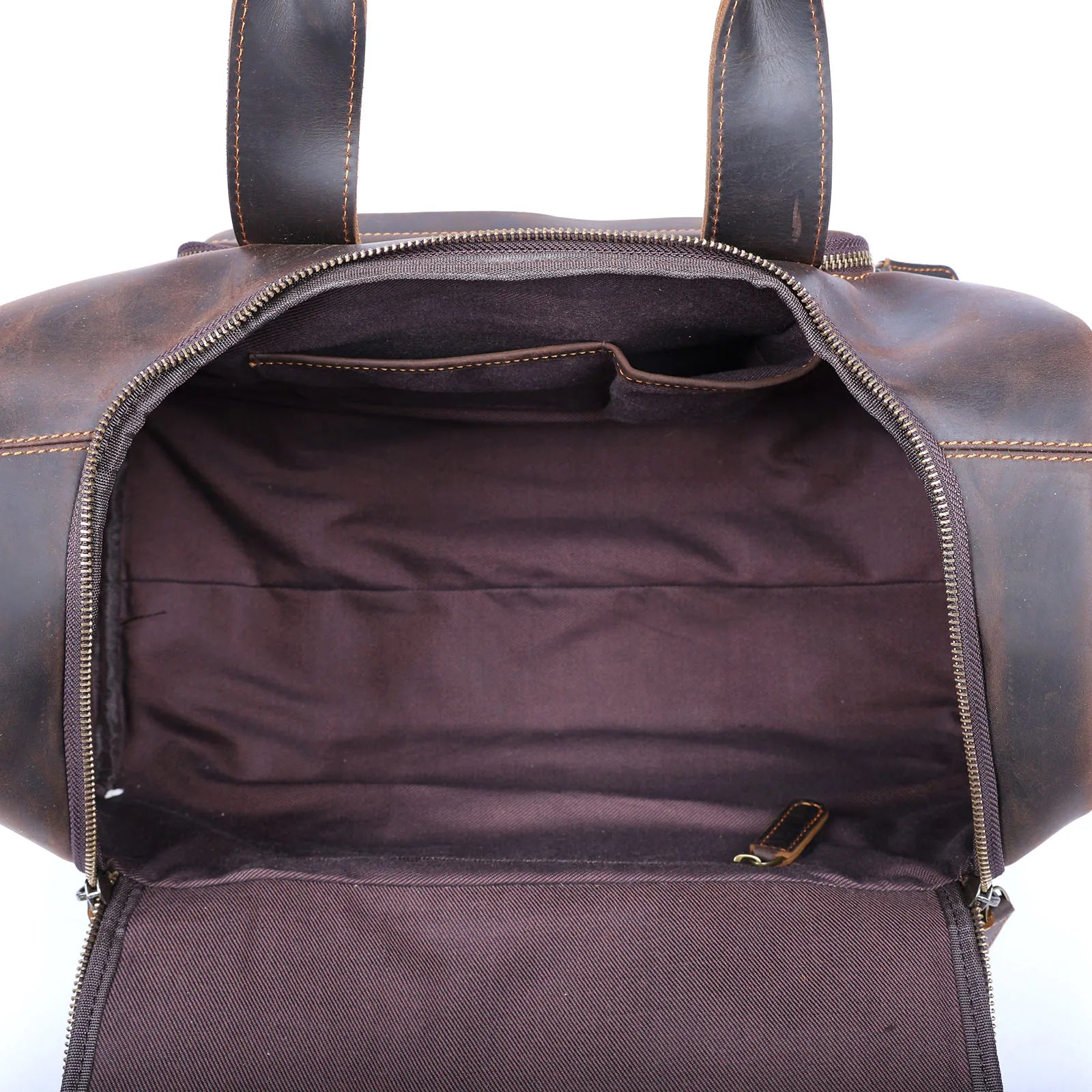 S.WORKER Bolsa de viagem vintage de couro genuíno Crazy Horse Bolsa de lona de couro masculina Bolsa de fim de semana Bolsa de ginástica Bagagem de mão