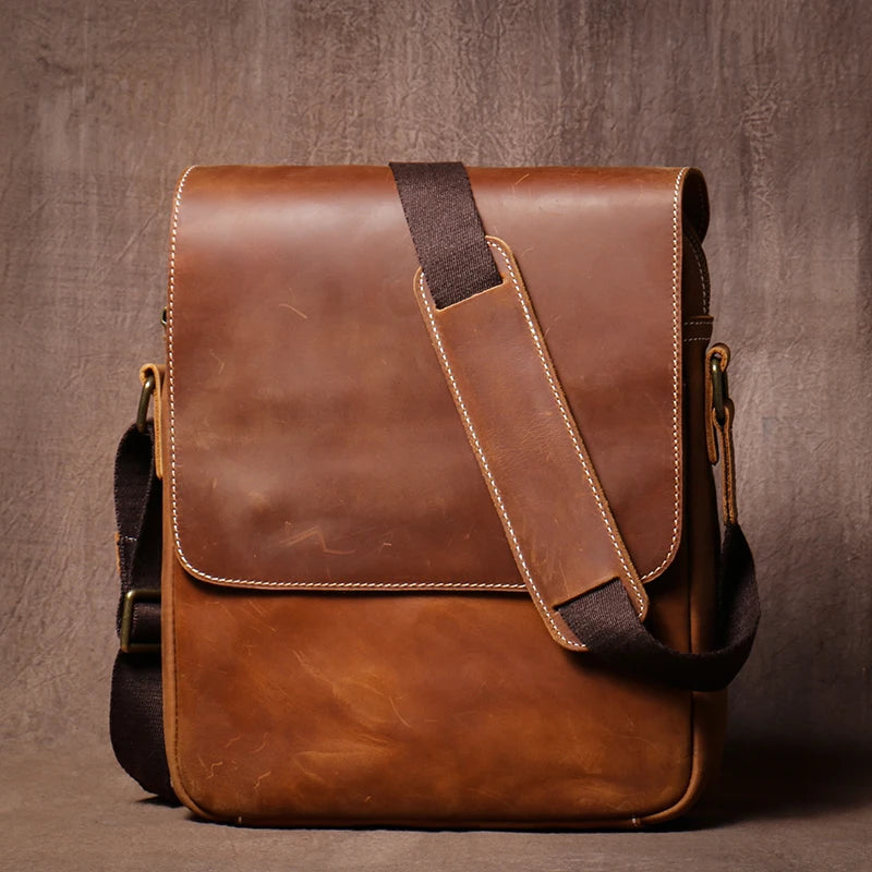Guro bolsa de ombro de couro genuíno dos homens do vintage clássico aleta sacos do mensageiro maior qualidade luxo crossbody para 12 Polegada ipad