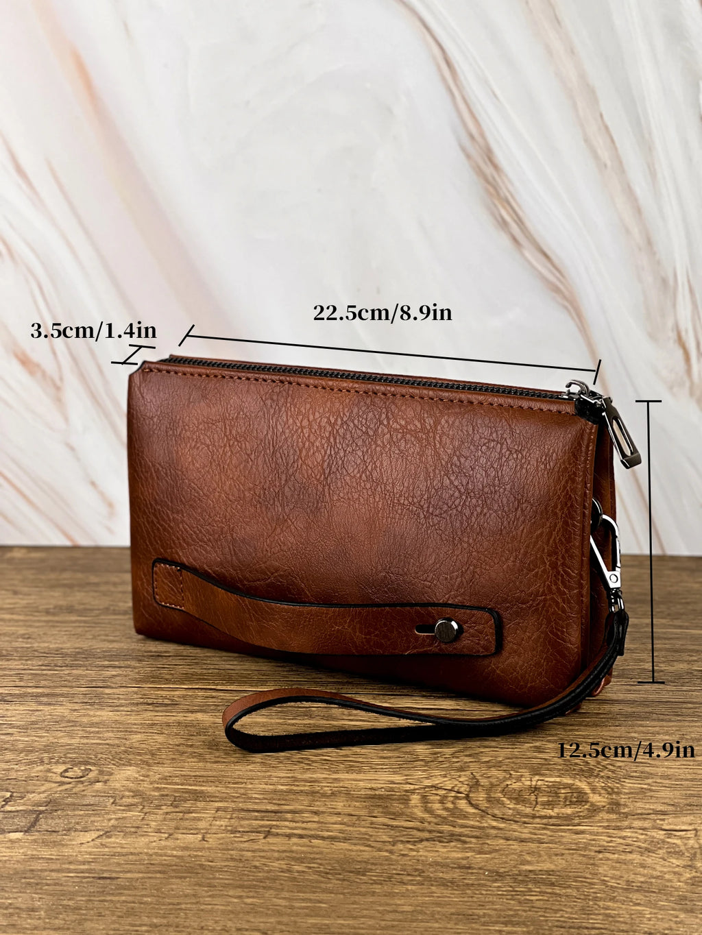 Moda simples retro masculino bolsa de embreagem carteira negócios grande capacidade saco de embreagem duplo compartimento zíper longo carteira saco de embreagem