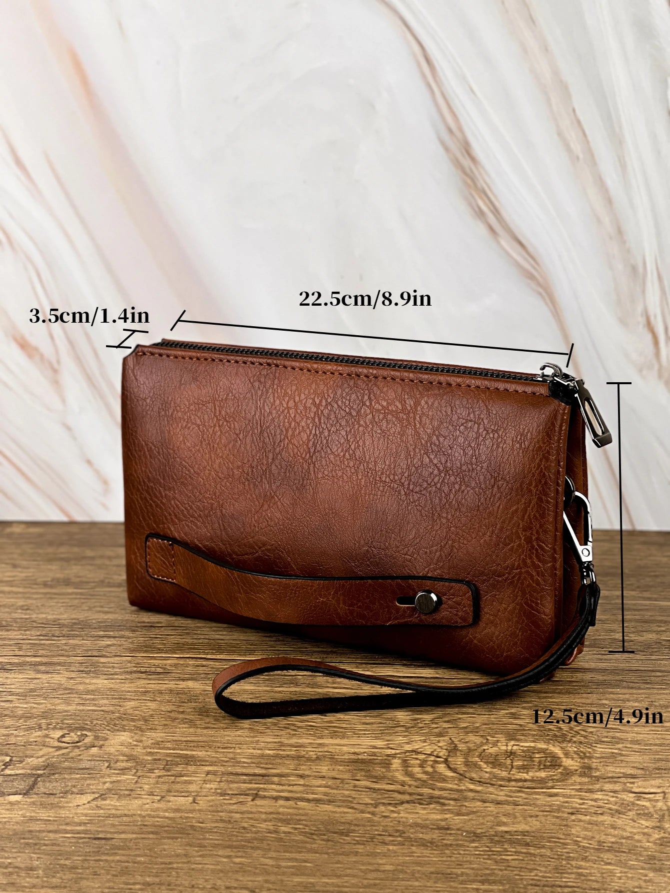 Moda simples retro masculino bolsa de embreagem carteira negócios grande capacidade saco de embreagem duplo compartimento zíper longo carteira saco de embreagem